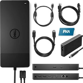 Dell WD19DC Docking Station, Performance Dock WD19DC - 3 Year Warranty, with 240W Power Adapter + 210W Power Delivery + HDMI Cable + DisplayPort Cable (New)