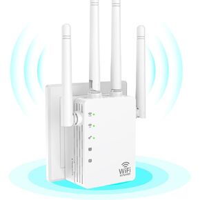 يدعم داعم إشارة WiFi Range Extender ، 1200 ميجابت في الثانية موسعًا مزدوجًا للمنزل ، تصل إلى 12880 قدمًا مربعًا ، 105 جهازًا ، 4 هوائيات خارجية ، موسع WiFi للمنزل والمكتب ، Ethernet Port
