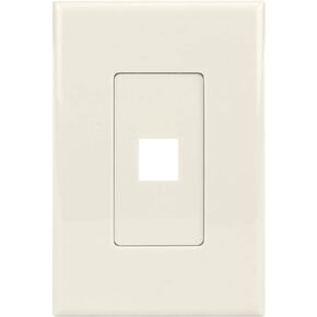 1-Port Keystone Wall Plate with Screwless Face (Light Almond)