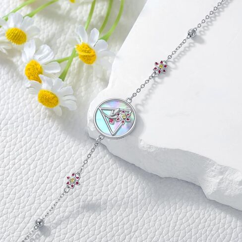 LWQQWL Camellia Flower Bracelet 925 Sterling Silver Tennis Flower Bracelet Birth Flower Jewelry for Women Girls Birthday Christmas Gifts in Kuwait