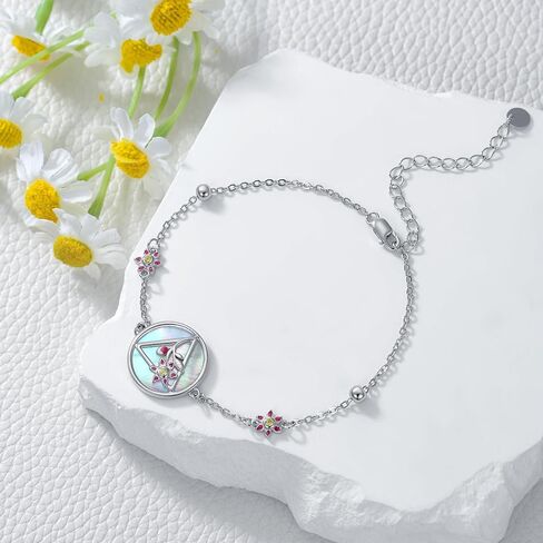 LWQQWL Camellia Flower Bracelet 925 Sterling Silver Tennis Flower Bracelet Birth Flower Jewelry for Women Girls Birthday Christmas Gifts in Kuwait