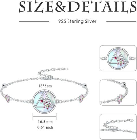 LWQQWL Camellia Flower Bracelet 925 Sterling Silver Tennis Flower Bracelet Birth Flower Jewelry for Women Girls Birthday Christmas Gifts in Kuwait