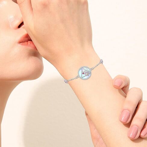 LWQQWL Camellia Flower Bracelet 925 Sterling Silver Tennis Flower Bracelet Birth Flower Jewelry for Women Girls Birthday Christmas Gifts in Kuwait