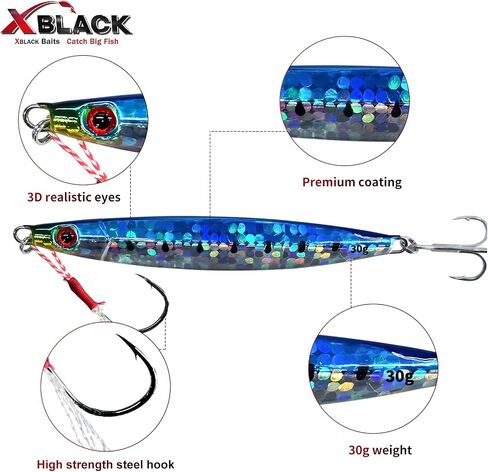 Xblack الصيد الصيد السحر الطعم القفز الملاعق المعدنية المزروعة 5pcs مع صندوق معالجة لباس بيك بيك صيد الأسماك في المياه العذبة في المياه المالحة ، xblack الطعوم ، اصطياد سمكة كبيرة! in Kuwait