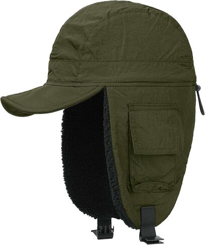 CLAPE Winter Warm Russian Hat Trooper Trapper Cap Windproof Russian Fur Hat Ear Flaps Ushanka Snow Eskimo Hat Aviator Caps in Saudi Arabia