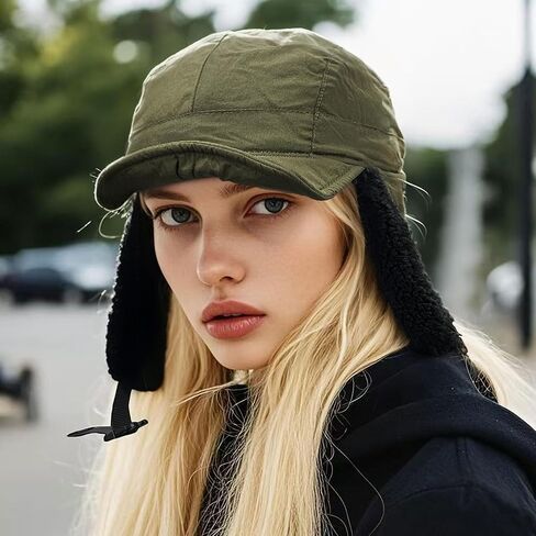 CLAPE Winter Warm Russian Hat Trooper Trapper Cap Windproof Russian Fur Hat Ear Flaps Ushanka Snow Eskimo Hat Aviator Caps in Saudi Arabia