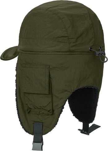 CLAPE Winter Warm Russian Hat Trooper Trapper Cap Windproof Russian Fur Hat Ear Flaps Ushanka Snow Eskimo Hat Aviator Caps in Saudi Arabia