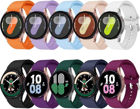 10 Pack No Gap Bands Compatible with Samsung Galaxy Watch 7 6 5 4 Band 40mm 44mm, Galaxy Watch 6 4 Classic 42mm 46mm 43mm 47mm, Galaxy Watch 5 Pro 45mm, Galaxy Watch FE 40mm, 20mm Soft Silicone Sport Strap Women Men in Kuwait
