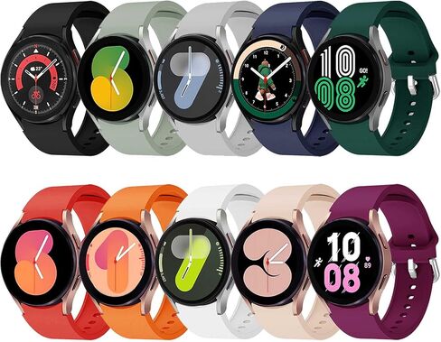 10 Pack No Gap Bands Compatible with Samsung Galaxy Watch 7 6 5 4 Band 40mm 44mm, Galaxy Watch 6 4 Classic 42mm 46mm 43mm 47mm, Galaxy Watch 5 Pro 45mm, Galaxy Watch FE 40mm, 20mm Soft Silicone Sport Strap Women Men in Kuwait