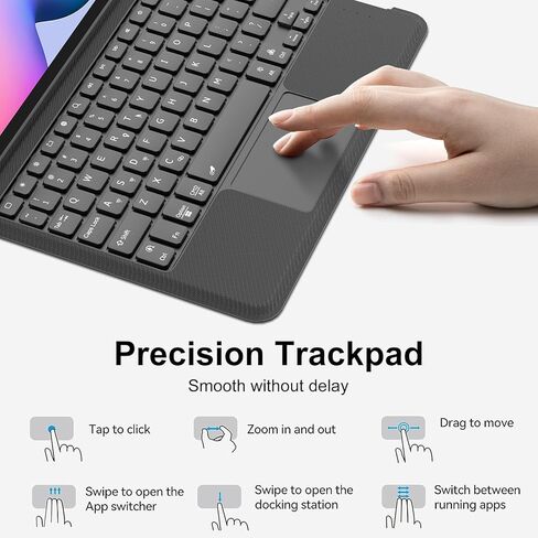 Kvago for Samsung Galaxy Tab S6 Lite 10.4 بوصة مع لوحة المفاتيح - لوحة التتبع الذكية ، 7 لوحة مفاتيح قابلة للفصل للألوان القابلة للفصل ، وحالات لوحة المفاتيح مع حامل S -pen لـ Samsung Galaxy Tab S6 Lite Black in Kuwait