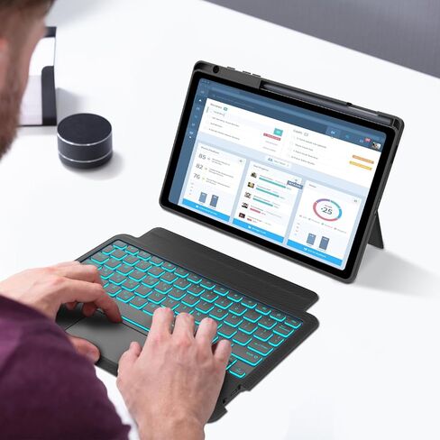 Kvago for Samsung Galaxy Tab S6 Lite 10.4 بوصة مع لوحة المفاتيح - لوحة التتبع الذكية ، 7 لوحة مفاتيح قابلة للفصل للألوان القابلة للفصل ، وحالات لوحة المفاتيح مع حامل S -pen لـ Samsung Galaxy Tab S6 Lite Black in Kuwait
