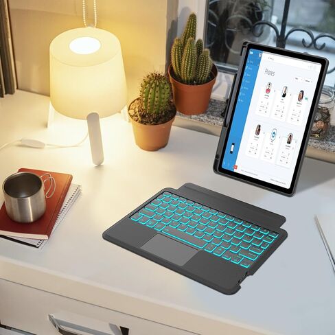 Kvago for Samsung Galaxy Tab S6 Lite 10.4 بوصة مع لوحة المفاتيح - لوحة التتبع الذكية ، 7 لوحة مفاتيح قابلة للفصل للألوان القابلة للفصل ، وحالات لوحة المفاتيح مع حامل S -pen لـ Samsung Galaxy Tab S6 Lite Black in Kuwait
