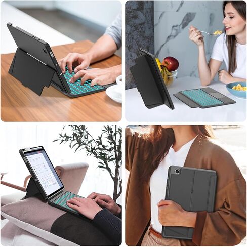 Kvago for Samsung Galaxy Tab S6 Lite 10.4 بوصة مع لوحة المفاتيح - لوحة التتبع الذكية ، 7 لوحة مفاتيح قابلة للفصل للألوان القابلة للفصل ، وحالات لوحة المفاتيح مع حامل S -pen لـ Samsung Galaxy Tab S6 Lite Black in Kuwait