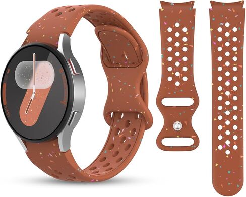 Color Speckles Bands Compatible with Samsung Galaxy Watch 7 Band 40mm 44mm, 20mm No Gap Soft Silicone Strap Replacement for Galaxy Watch 6 5 4/Classic 6 4/FE 40 mm/Watch 5 Pro 45mm Women Men in Saudi Arabia