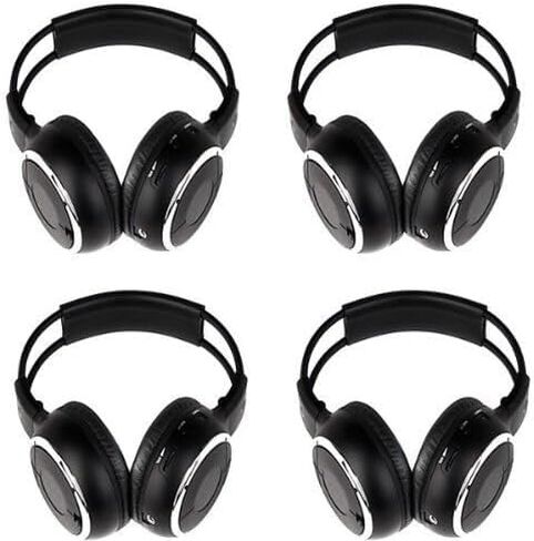 4 Pack of Two Channel Folding Universal Rear Entertainment System Infrared Headphones Wireless IR DVD Player Head Phones for in Car TV Video Audio Listening in Saudi Arabia