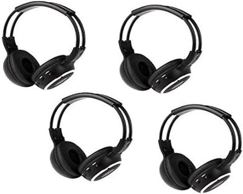 4 Pack of Two Channel Folding Universal Rear Entertainment System Infrared Headphones Wireless IR DVD Player Head Phones for in Car TV Video Audio Listening in Saudi Arabia