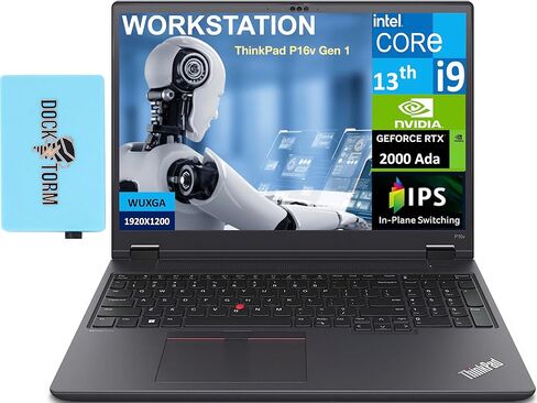 Lenovo Thinkpad P16V Gen 1 Mobile Workstation 16.0 "IPS Wuxga (Intel I9-13900H ، RTX 2000 ADA ، 64GB DDR5 ، 4TB SSD ، 2 Thunderbolt 4 ، WiFi 6E ، FHD WebCam ، Win11p) W/Dockztorm Hub in Kuwait
