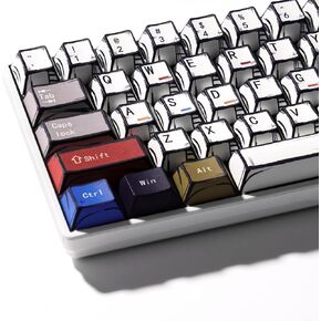 XVX White Shine Through Keycaps, PBT Keyboard Keycaps Cherry Profile, Custom Side Printed Keycap Sets Suitable for 60% 65% 75% 80% 100% Mechanical Keyboard in Saudi Arabia