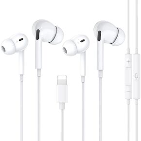 Wired Headphones for iPhone Earbuds Earphones with Built-in Micro&Volume Control HiFi Stereo Nosie Reduction Earphones Compatible with iPhone 14/13/12/11/XR/XS/X/8/7/SE Support All iOS System(2 Pack)