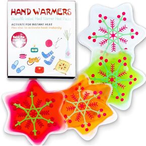 Reusable Snap Heat Pack, Hand Warmers Click, Hand Warmers Boil Click Heat Pocket Hand Warmer, Pouch Gel Hand Warmers for Camping for Outdoor, Indoor, Working, Studying(Christmas Star)