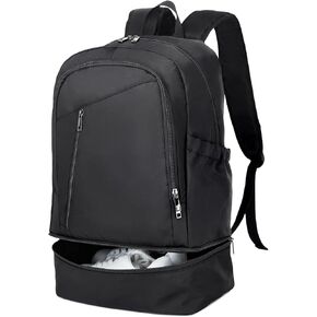 seyfocnia Gym Backpack for Men,Waterproof Backpack With Shoe Compartment Lightweight Travel Backpack Sports Backpack Casual Daypack Backpack-Black