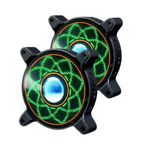120 مم RGB Case PC Fans مروحة مبردة مع كحد أقصى 1650 دورة في الدقيقة ضوضاء التبريد ضوضاء الإضاءة LED الإضاءة يضيء دورة الرسم البياني التعليدي 2 PCS