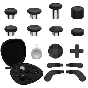 16 in 1 Metal Thumbsticks for Xbox One Elite Series 2, Replacement Accessory Kits with Metal Thumbsticks, D-Pads, Paddles, Adjustment Tool, Replacement Parts for Xbox One Elite 2
