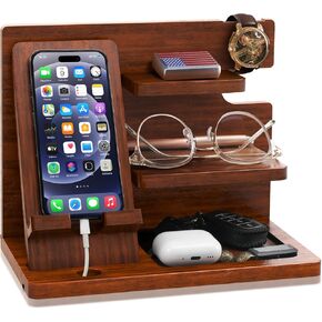 Gifts for Men, Nightstand Organizer for Men, Mens Gifts for Christmas Dad, Birthday Gifts for Boyfriend Him Husband, Stocking Stuffers for Adults Men, Dad Gifts for Men Who Have Everything