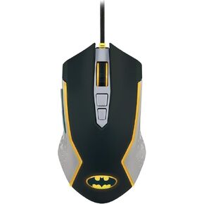 Batman Edition Gaming Mouse, Yellow LED Lighting, Adjustable DPI, Wired, Official DC Collection, Fast and Precise Movement, Configurable Side Buttons