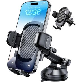 REEVAA Military-Grade Phone Holder for Car [Ultra Stable & Super Sturdy] Cell Phone Mount Dashboard Windshield Air Vent, Truck Dash Mount for iPhone 16 15 14 Pro Max Samsung Galaxy S24 S25, Gray
