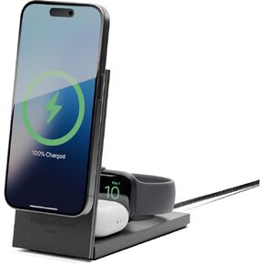 Native Union Rise 3-in-1 Magnetic Wireless Charger – Qi2 Certified & MagSafe – 15W Fast-Charging Foldable Charging Stand for iPhone 16/15/14/13 with Charging for AirPods (Pro) & Apple Watch (Black)