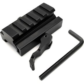 Low Profile Rail Riser Mount Adapter,Picatinny Riser Mount,Quick Detach Lever Lock and Picatinny Rail with 5 Slots