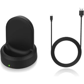 TiMOVO Charger Compatible with Samsung Gear S3, Charging Cradle Replacement Charger Dock with USB Charging Cable for Samsung Gear S3 Classic/Frontier - Black