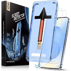 MAGIC JOHN 2 Pack for Samsung Galaxy S25 6.2inch Tempered Glass Screen Protector, Bubble Free, Easy Installation, Auto Dust-Elimination