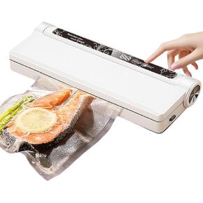 High-Powered Vacuum Sealer for Food Preservation - Includes 20 Vacuum Bags, Ideal for Dry & Moist Foods, Meal Prep, Freezer Storage, Kitchen Essential for Home Use with High Efficiency