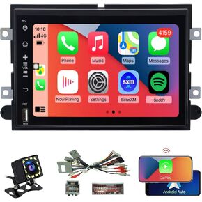 QLED 8-Core for Select Ford Vehicles Radio Upgrade,F150 F250 F350 Explorer Escape Fusion Mustang Expedition and More,Carplay Android Auto,Touch Screen Stereo,Free Back Camera