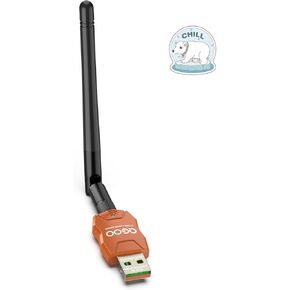 Class 1 Long Range Bluetooth Adapter for PC, QGOO USB Bluetooth Adapter for PC 5.3+EDR, Bluetooth Dongle Bluetooth Receiver Support Windows10/8.1/8/7（orange-148）