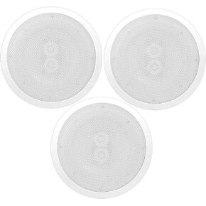 Pyle PWRC82 8 Inch 2 Way Indoor/Outdoor Waterproof Ceiling Speakers, (3 Pack)