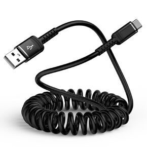 Samsung S25 Ultra Car Charger Cable, USB to USB C Coiled Cable 3ft Retractable Type C Car Charger Cord Fast Charging for Samsung Galaxy S25 S24 S23 FE S22 S21 A15 A14 A35 5G A55, iPhone 16 15 Pro Max