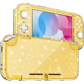 DLseego Protective Case for Nintendo Switch Lite, Glitter Bling Transparent Hard PC Cover with Shock-Absorption and Anti-Scratch Design Protective Case - Crystal Glitter