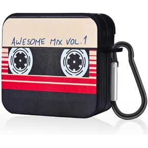 Case for AirPod 4 with Keychain, Cute Cassette Tape Design Soft Full Protective Cover for AirPods 4th Generation 2024 Released