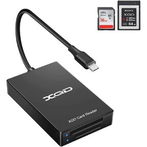 XQD Card Reader, USB C XQD SD Card Reader Sony XQD Reader 2 in 1 Memory Card Reader 5Gpbs Super Speed Compatible with Sony G/M Series, Lexar 2933x/1400x USB Mark XQD Card, SD/SDHC Card for Wins/Mac