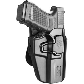 Universal OWB Holster for Sig/CZ/Springfield Armory/Beretta/S&W/1911/Taurus/Canik/FN/Walther/Browning,Fits 100+ Pistols for Full&Compact Size Pistols,Index Finger Release, Adjustable Paddle Black