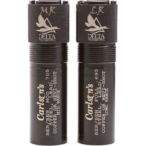 Carlsons Choke Tubes 12 Gauge Compatible for Beretta Benelli Mobil [ 2 Pack | Mid Range & Long Range ] Blued Steel | Delta Waterfowl Choke Tube | Made in USA