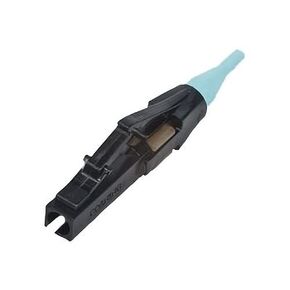 Corning 95-050-99-X Unicam High-Performance Connector, LC, 50/125 um Multimode (OM3 & OM4), Ceramic Ferrule, Single Pack, Black Housing, Aqua Boot