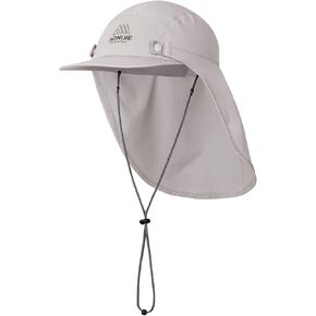 AONIJIE Wide Brim Sun Hat with Face Cover & Neck Flap for Men Women, Fishing Hats UPF 50+ UV Sun Protection