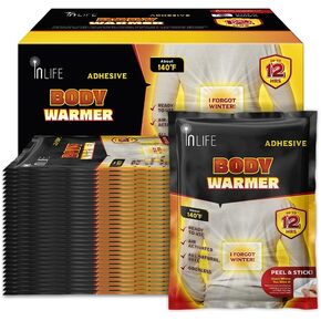 InLife Warmer for Body, Adhesive Type, Wider Area Covered, Outdoor Activities, Air-Activated, Single Use, Ready to Use, Consistently Long Last for 12 Hours, Odorless, 30 Packs