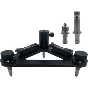 Three Jaw Tribrach Tripod Prism Holder Base Mount with Dual Tube Bubble Level Vial, 5/8 inch Thread Mount, for Trimble for Leica & Japanese Total Station GNSS GPS Surveying