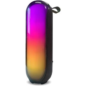 Epoptis - Portable Waterproof Bluetooth Speaker with USB Port, AUX, Disco Light Show, Deep Bass and 14 Hour Battery Life - Black