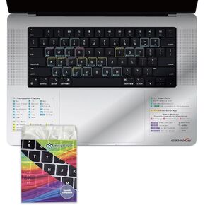 Kiss Cover Ultra-Thin Full Keyboard Cover for MacBook Pro 16" (2024-2021) with Printed Shortcut Keys, 4X thinner Than competitors, Protects Touch ID, and Works Seamlessly Over The Cover